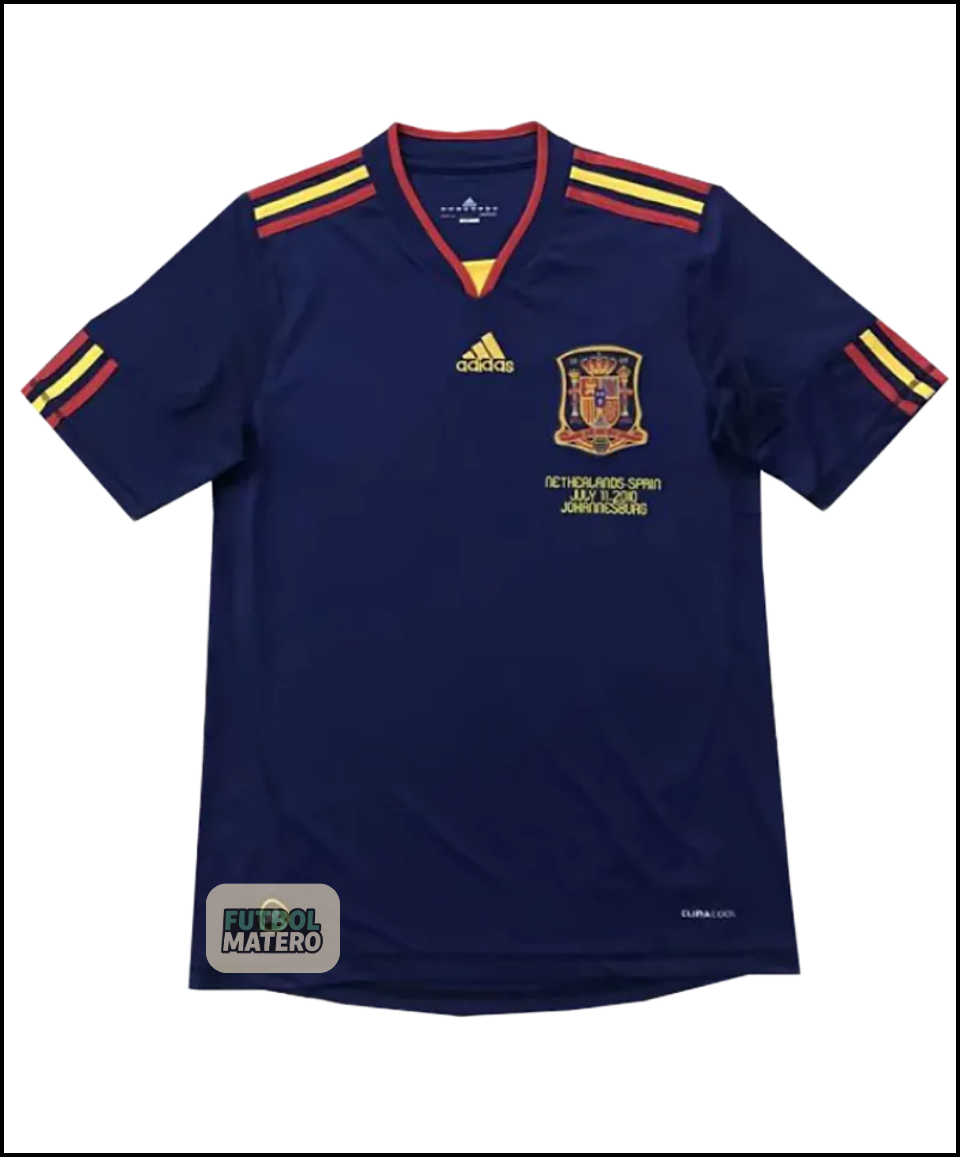 Camiseta retro azul rey de visitante de España 2010